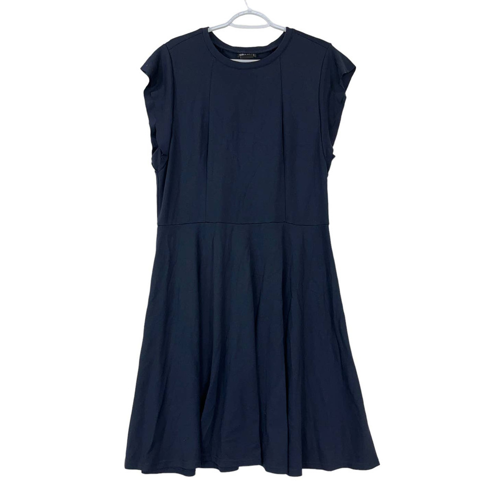 City Chic dress black frill shoulder